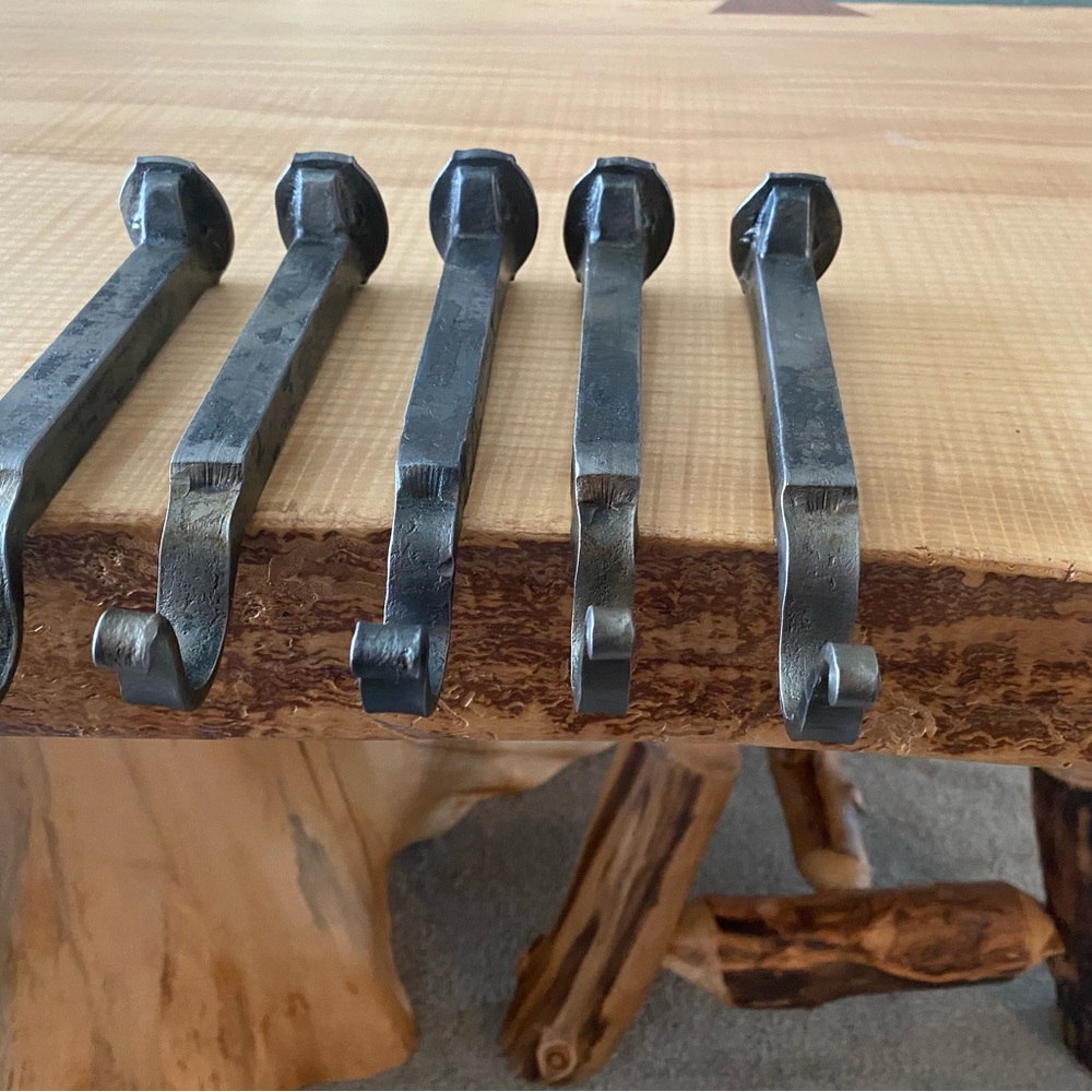 Rustic Black Metal Railroad Spike Stocking Hooks